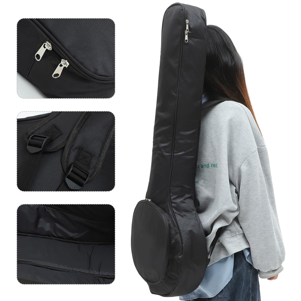 Mochila impermeable gruesa para banjo de 5 cuerdas, ligera, portátil, para almacenamiento de música al aire libre, viajes