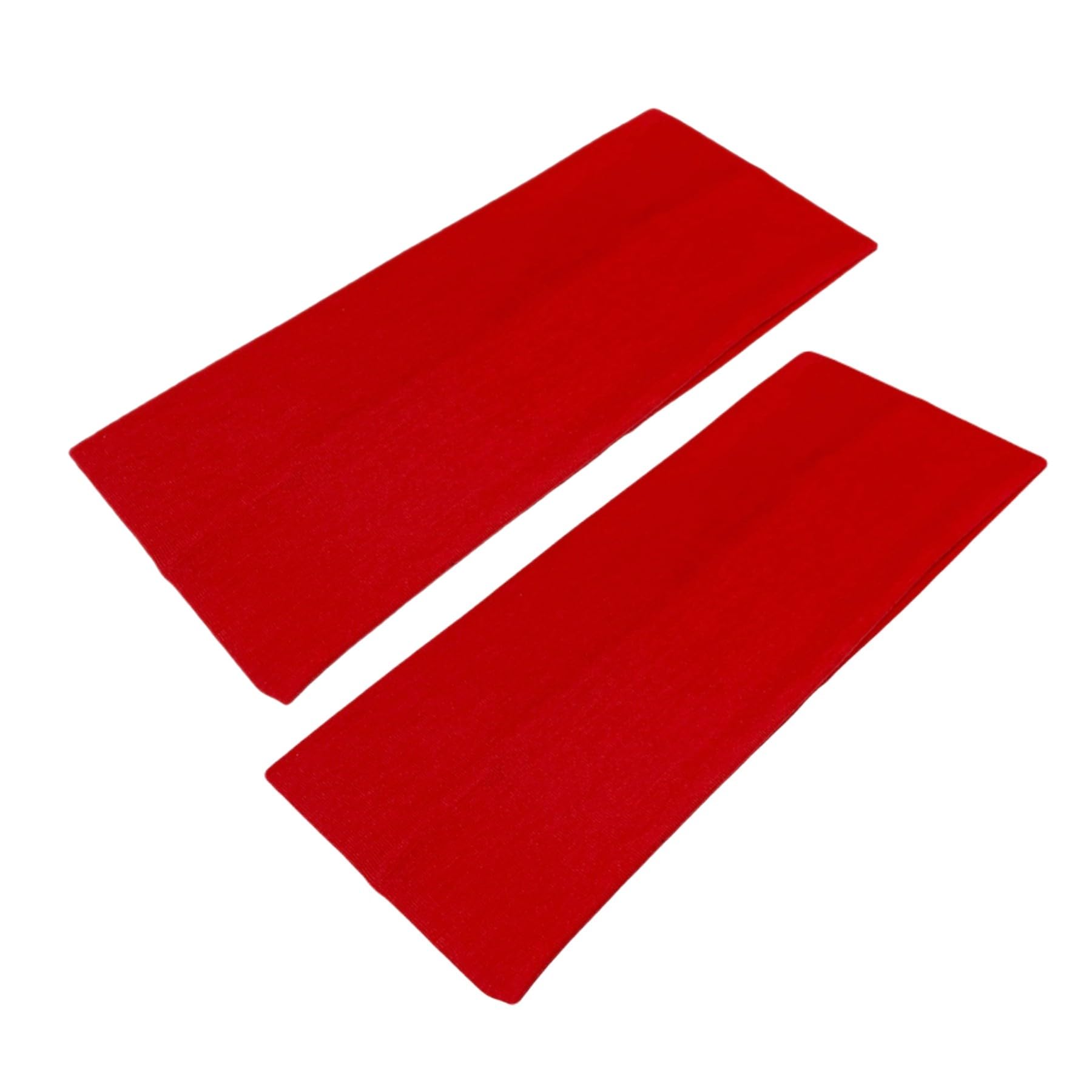 WESTEND CHOICE 9cm Wide Headbands 2 Pack Soft Head Band Plain Stretchy Unisex Kylie headband Bandeau Headbands for Women & Men Gym Yoga Hair Band (Red)