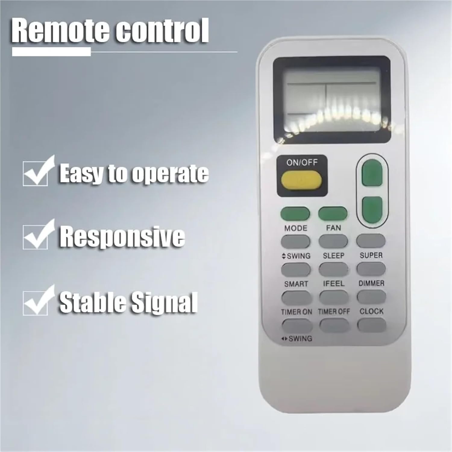 Compatible with Universal air Conditioner Remote Control DG11J1-09 J1-05(E), Compatible with EKY-H1-AE, Universal Remote