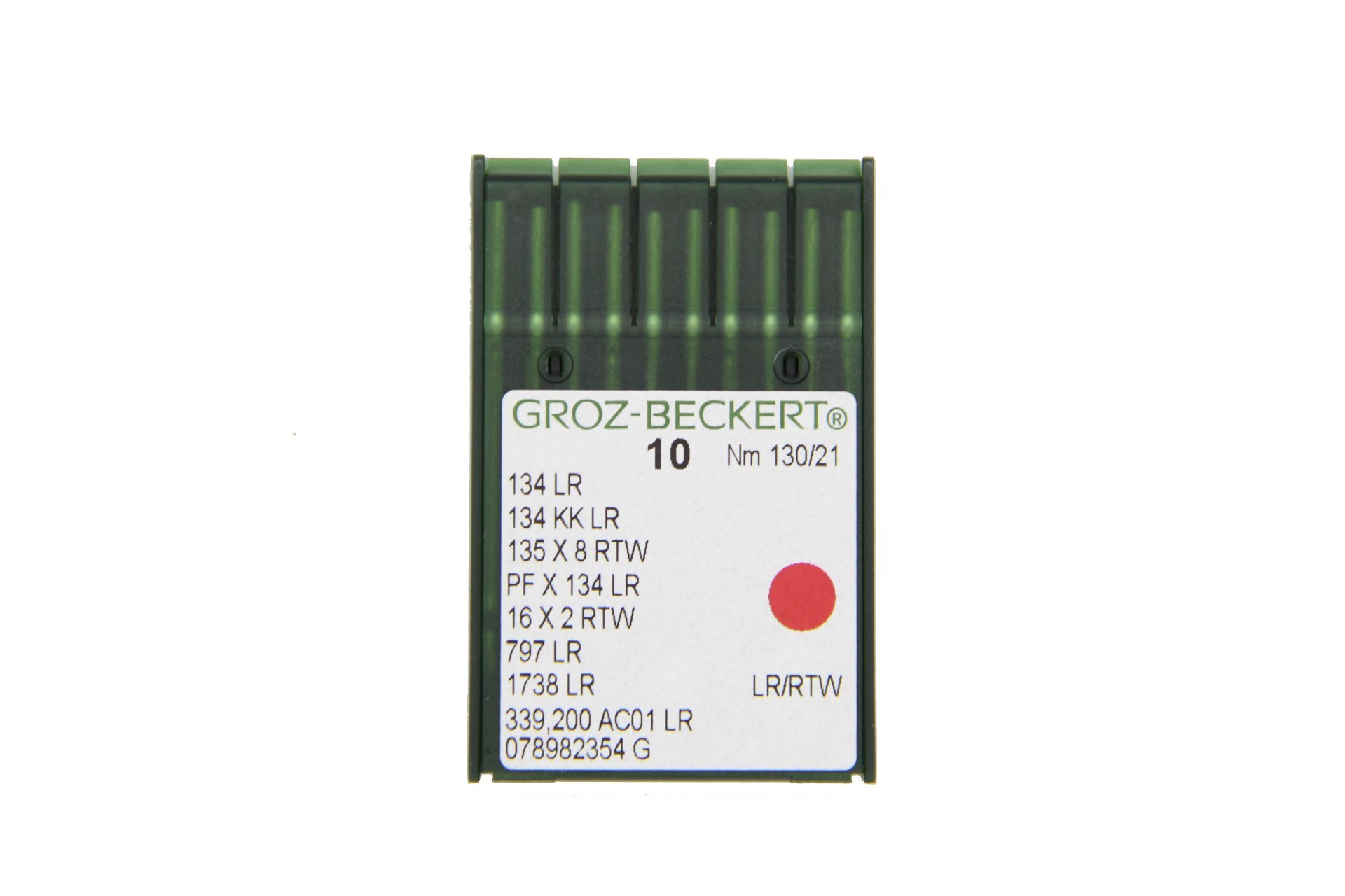 GROZ-BECKERT Pack of 10 Leather Sewing Needles 134 LR with Round Piston and Cutting Tip for Industrial Sewing Machines (Nm. 130/21)
