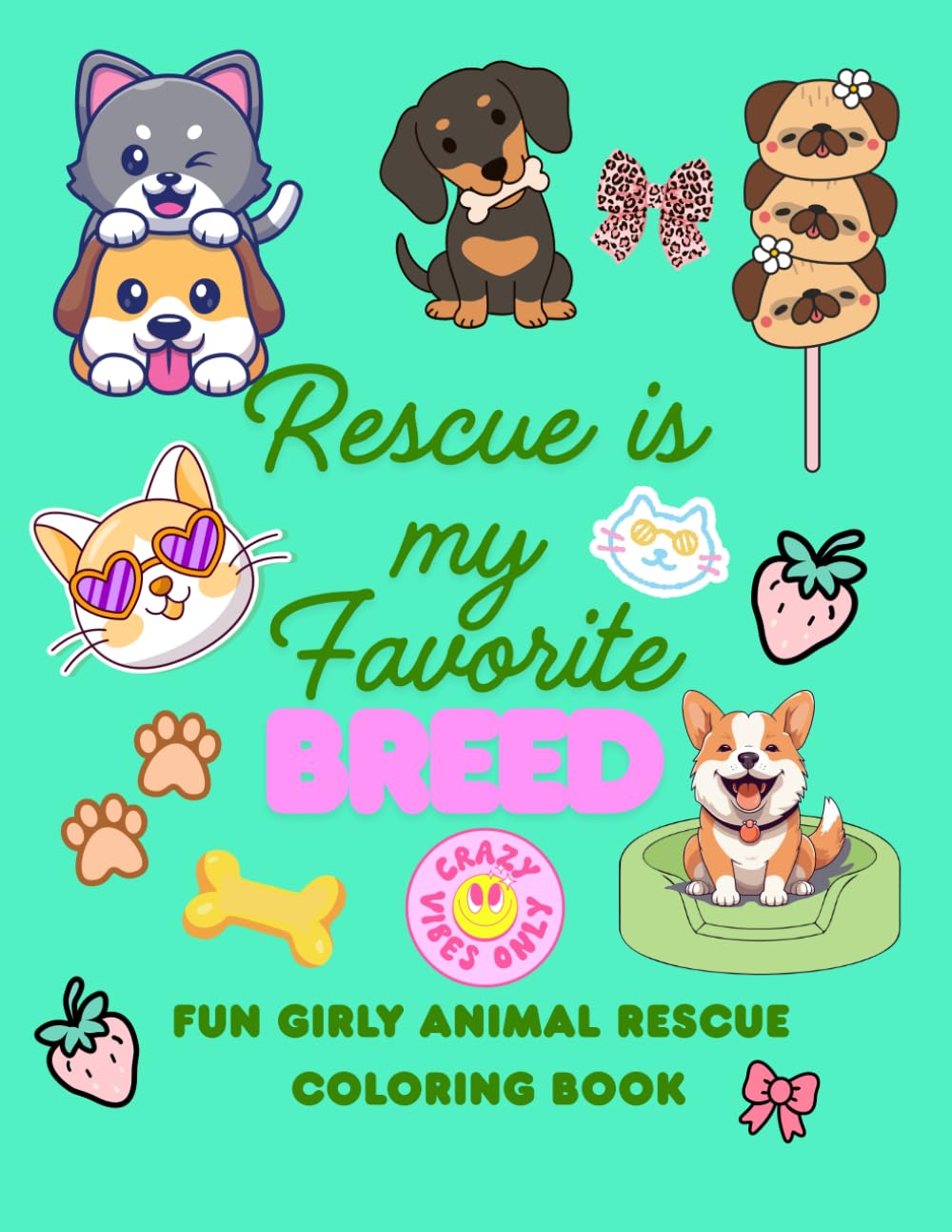 Fun Girly Animal Coloring Book