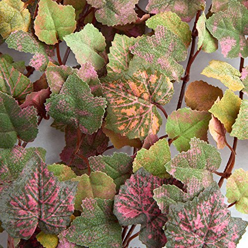 Factory Direct Craft Cascading Poly Silk Grape Leaf Bushes 2 Grape Leaf Bushes