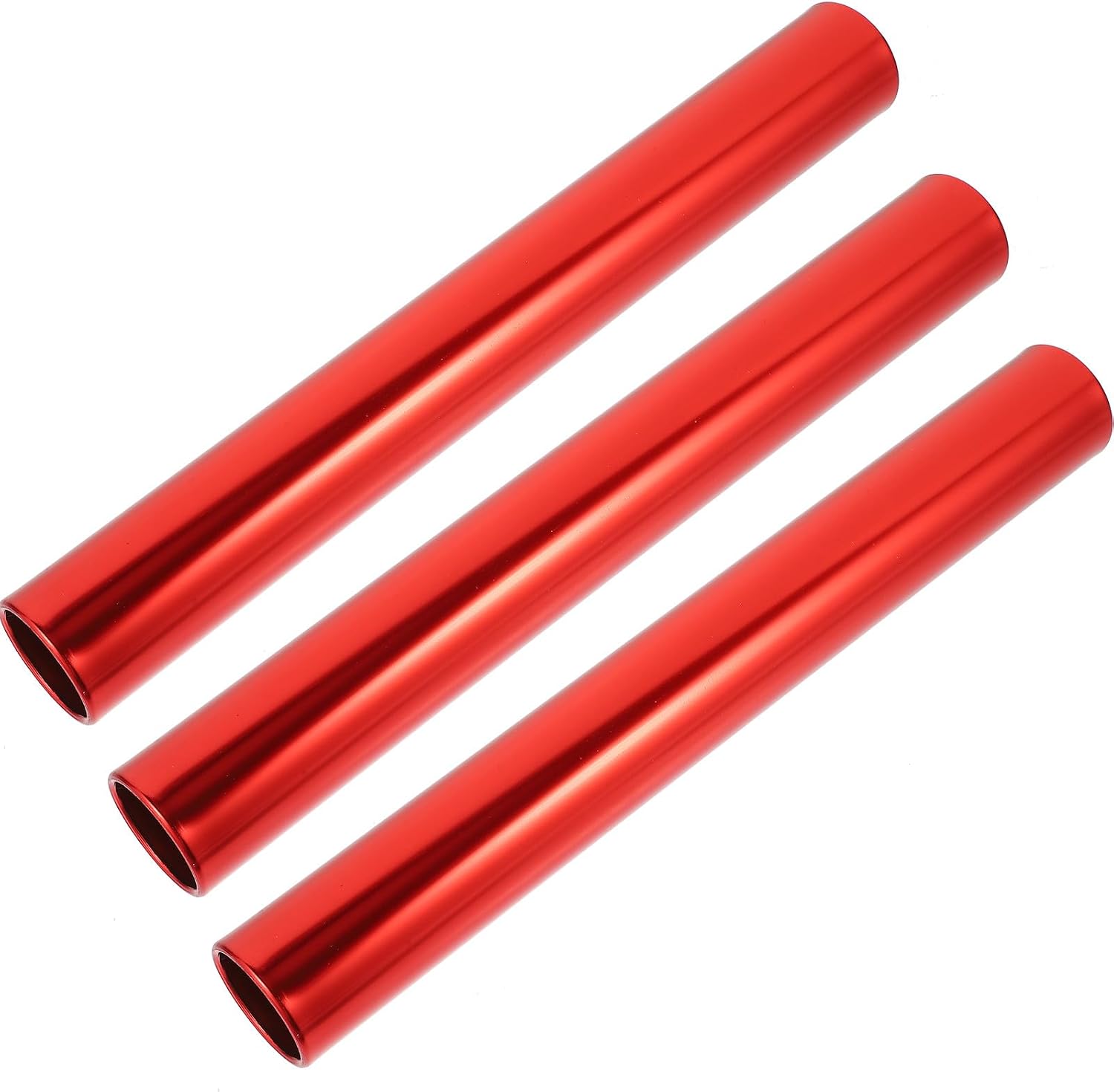 LABRIMP 3pcs Aluminum Alloy Relay Race 3.8cm Crimson Track and Field Race Equipment for School Competition and Outdoor Training