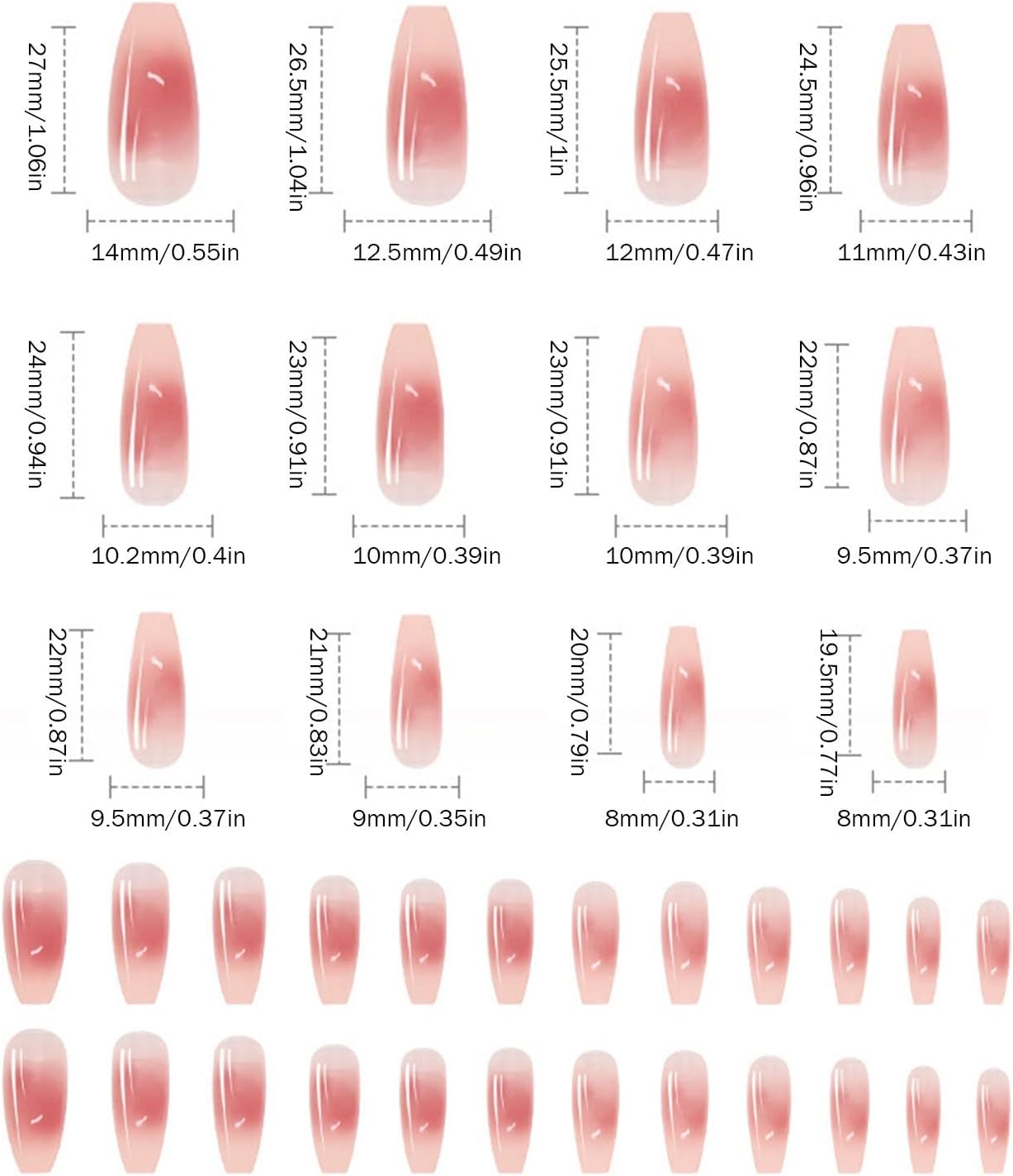 npkgvia Long Nail Piece Wearing Nail Pink Gentle Powder Blusher Nail Enhancement False Nail Removable Nail Paste Finished Nail Enhancement 2ml Nail Glue for Tips (Pink, One Size) : Beauty & Personal Care