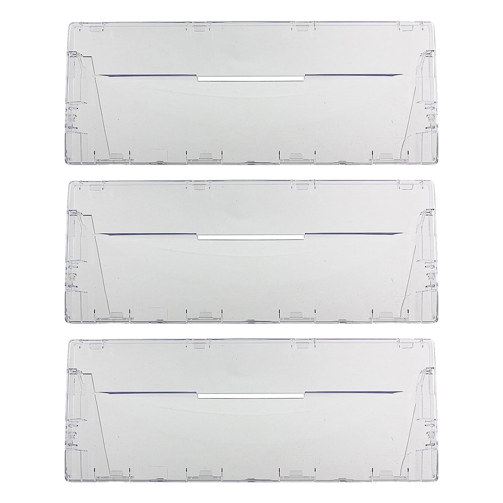 Spares2go Clear / Transparent Plastic Drawer Flap Front Handle For Hotpoint Rfa52 Rfaa52 Fridge Freezer (Pack Of 3)