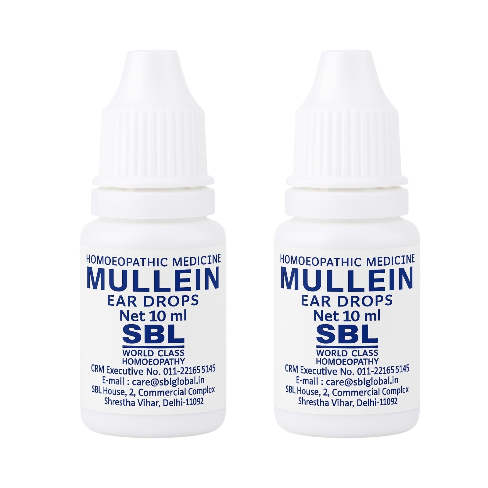 SBL Mullein Ear Drops (2x10ml) for Infections, Earache | Effective Relief for Pain, Swimmer's Ear, Excessive and Hardened Wax | Wax Removal Solution.
