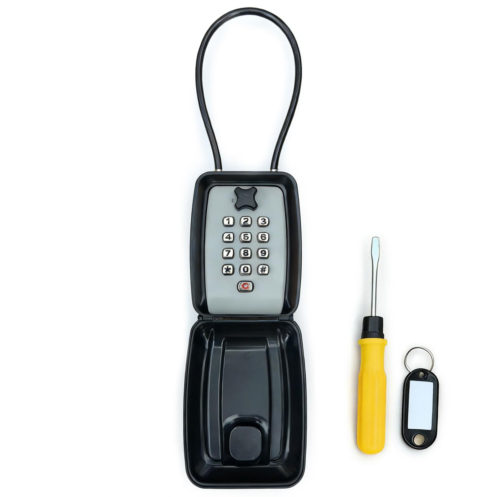 and Anti Theft Push Button Combination Safe Box with Reinforced Steel Cable for Outdoor Security Large Capacity Case Container
