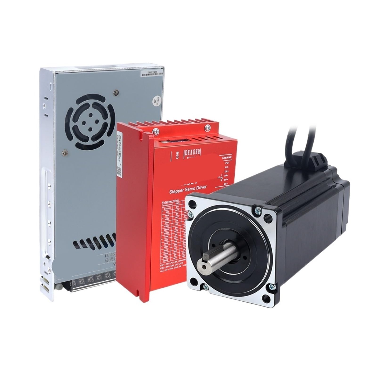LEOTNNDQ 12Nm Nema 34 Closed Loop Servo Stepper Motor with Encoder CL86Y Driver & 60V Power Supply CNC Kit