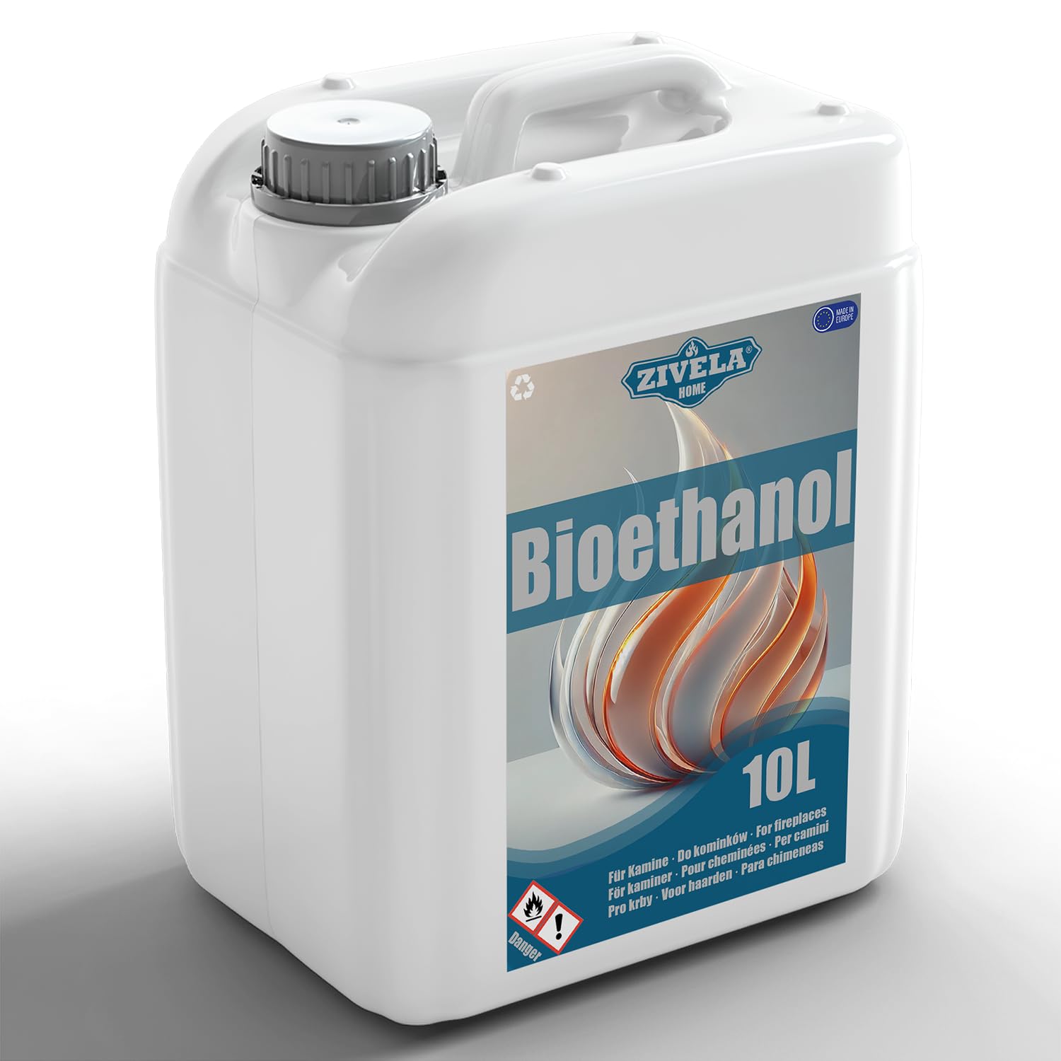 Bioetanolo 96,6% 20 l, alcool biologico 96,6% 2 x 10 l, bioetanolo per camino, camino da tavolo, bioetanolo inodore, combustione pulita, senza fumo, fiamma vivida e stabile