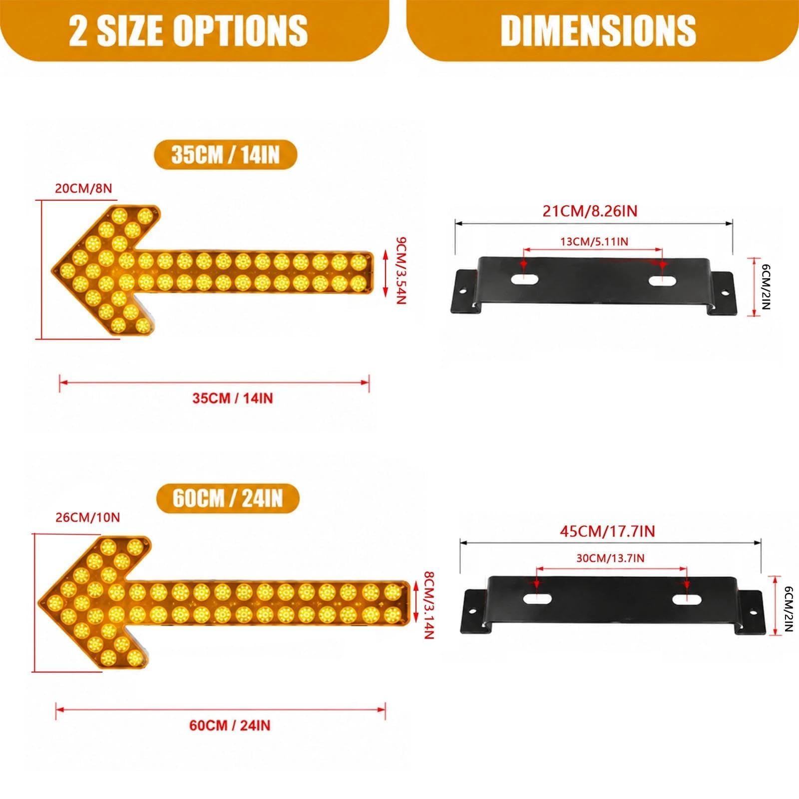 Luz de advertencia de flecha LED ámbar para carro de riego y barredora
