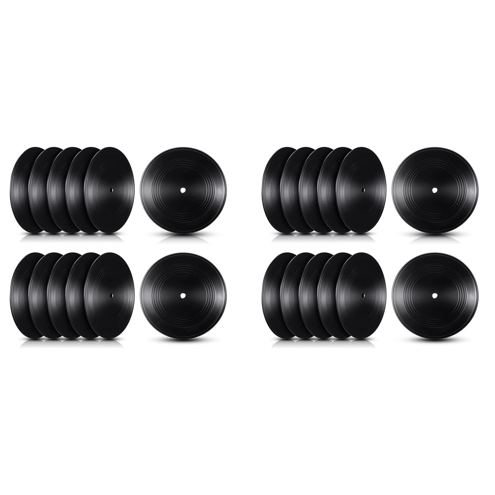 Hndhbfgrt Blank Vinyl Records 7 Inch CD for Room Decor CD Wall Decor Vinyl Records Decor Black Fake Records Decor (24 Pieces)