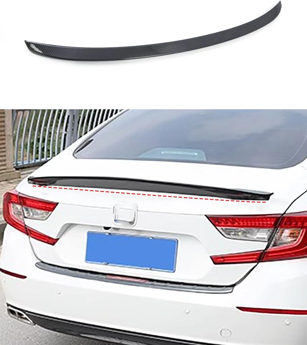 Car Accessories fit for Honda Accord 2013-2017 ABS Exterior Carbon Fiber Rear Winglet Tail Lip Cover Trim Compatible with 1Pcs