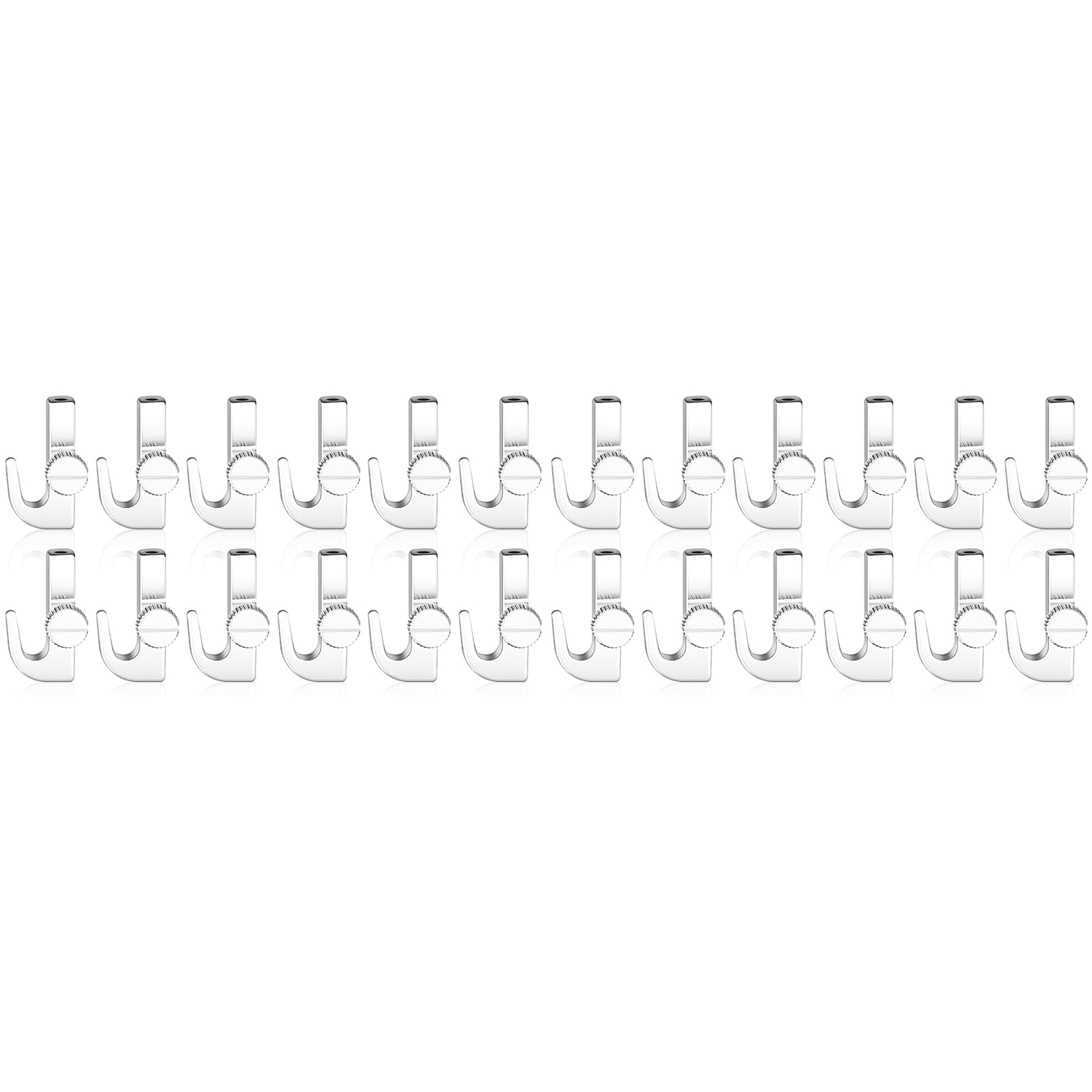 Hndhbfgrt Silver 24Pcs Adjustable Hooks For Picture Hanging System Picture Rail Hooks Hangers For Exhibition Art- Supplies