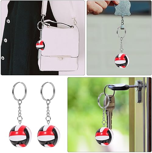 Miniatura 8 de Toddmomy 2 llaveros de voleibol para regalos de equipo de voleibol, mini llavero de voleibol para mochilas, bolsas de gimnasio, bolsos para