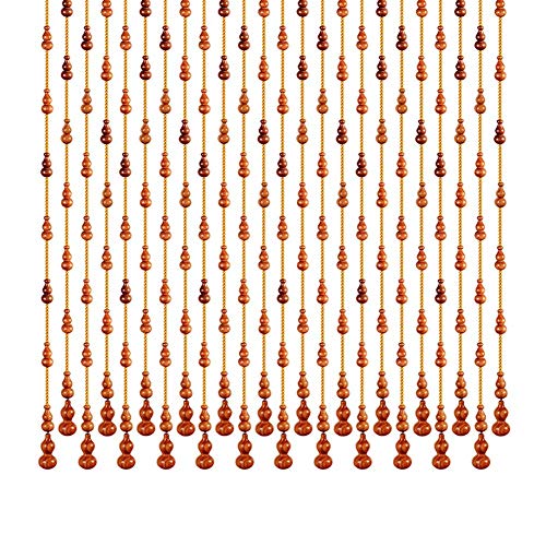 OKUOKA Curtains Bead Curtain Gourd Feng Shui Cut Off Bedroom Entrance Hanging Curtain, Multiple Sizes Customizable (Color : Brown, Size : 70x176cm-21 Roots)