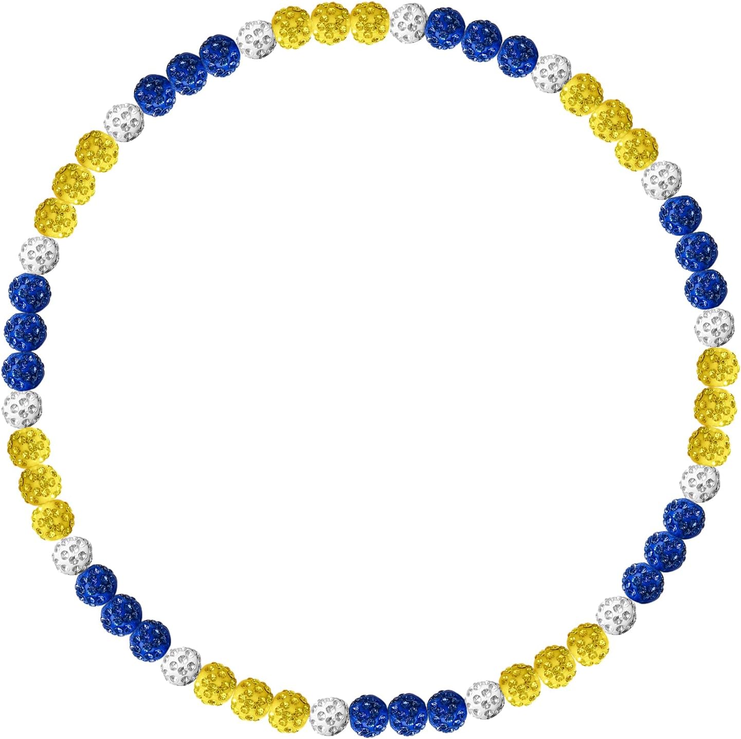 Baseball Chain Beaded Necklace, 16/18/20'' Ice Collection Diamond Bling Discoball Baseball Dirp