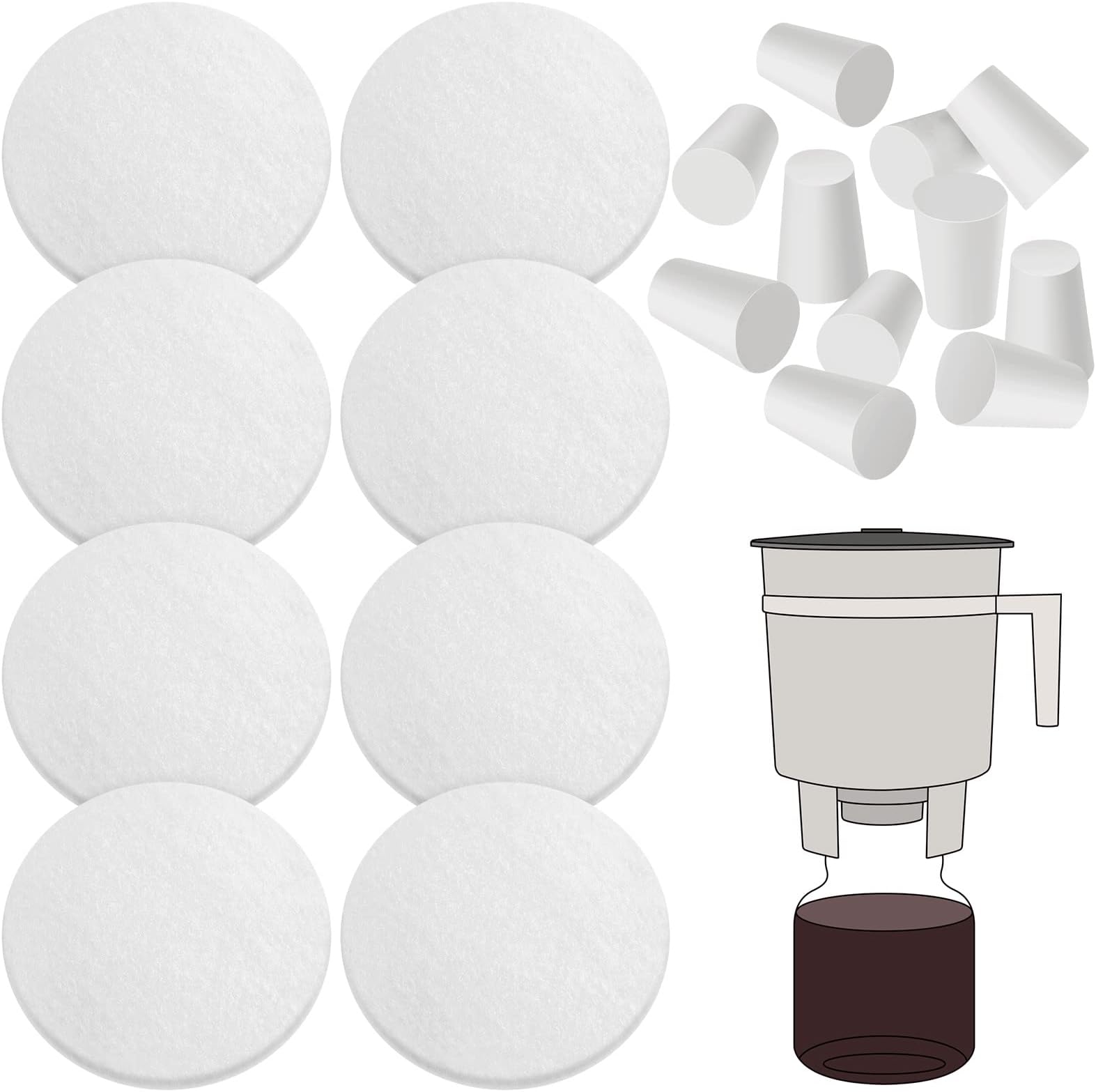20 Pack Cold Brew Coffee Filters Include 8 Coffee Filter 12 Reusable Coffee Filter Replacement Rubber Stoppers Kit for Cold Brew System