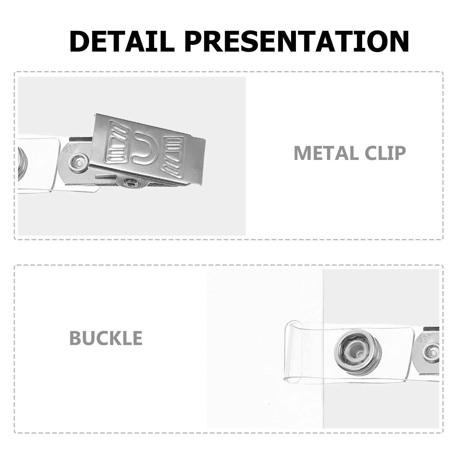 COHEALI 50 Ensembles Porte-badge Rigide avec Clip en Plastique et Fer, Résistant la Casse la Flexion, pour Bureau et Usine, Porte Carte D'identification Transparent et Étanche