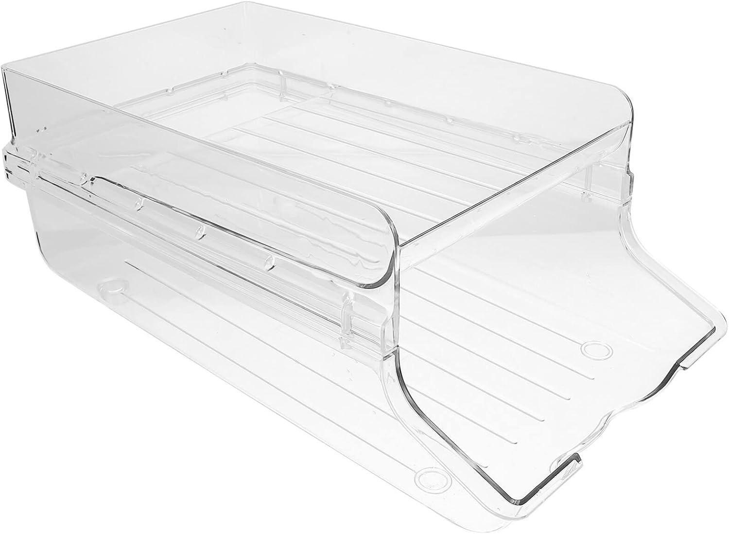 UPKOCH Refrigerator Beverage Storage Rack Transparent Automatic Rolling Dispenser for Canned Drinks Capacity Beverage Organizer for Kitchen and Pantry Storage