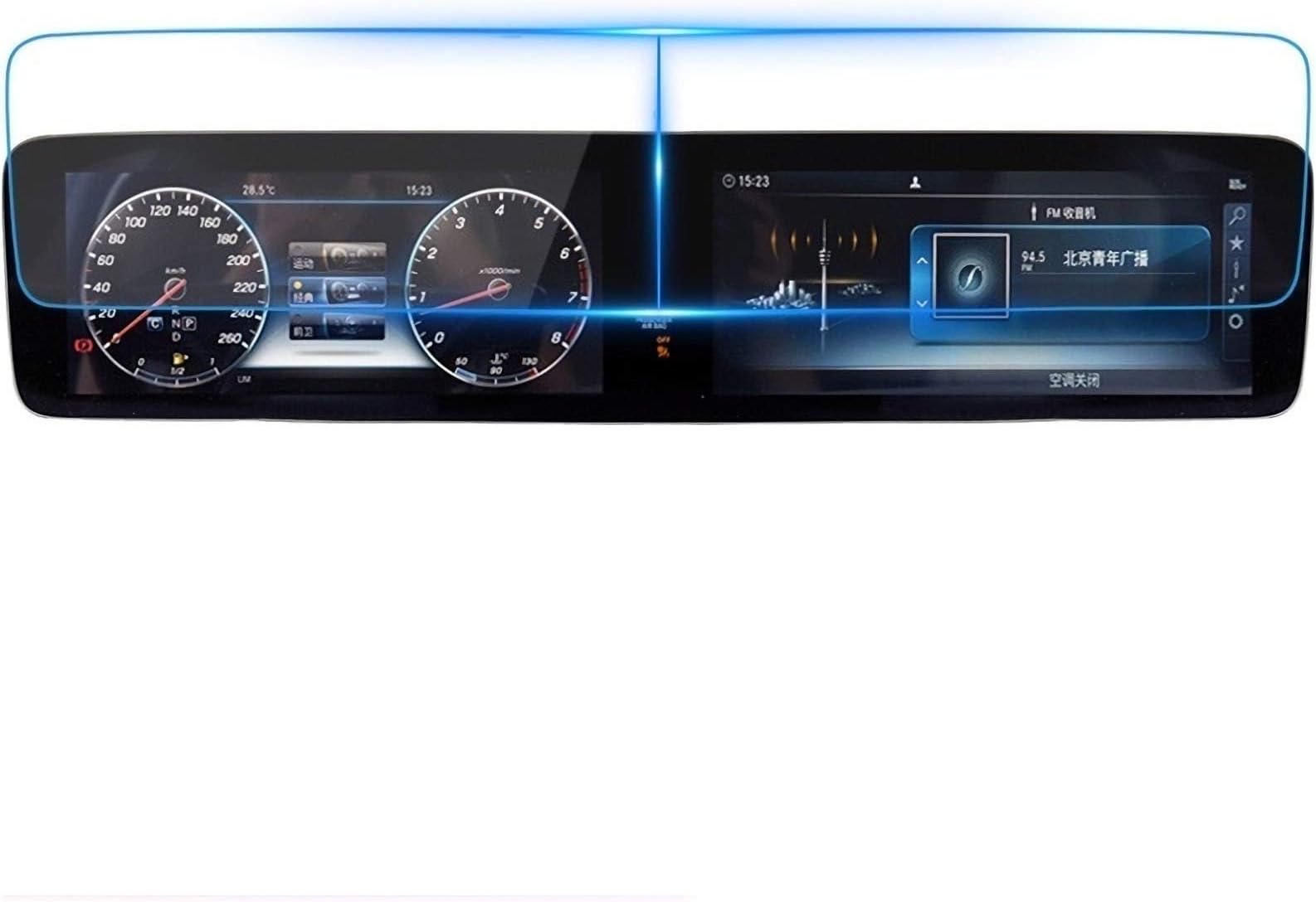 ZFM Tempered Glass Screen Protector for Mercedes-Benz EQC & A/B/CLA/GLB – 9H Hardness, Anti-Glare, Dual 10.25” MBUX Touch Screen Protection