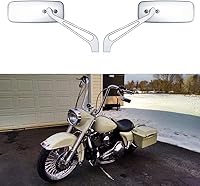 Vista 2 de Espejos de motocicleta de forma rectangular plateados, espejos retrovisores de motocicleta mejorados compatibles con la mayoría de los modelos