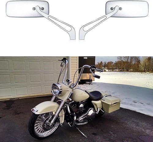 Miniatura 2 de Espejos de motocicleta con forma rectangular plateada, espejos retrovisores de motocicleta compatibles con la mayoría de los modelos de motocicleta