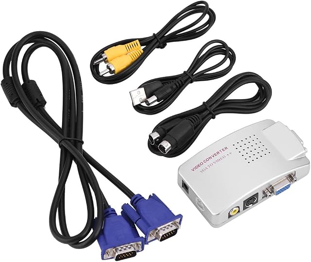 VGA to RCA PC Converter Box S Video Converter VGA to TV AV RCA Signal Adapter Switch from PC Laptop to TV