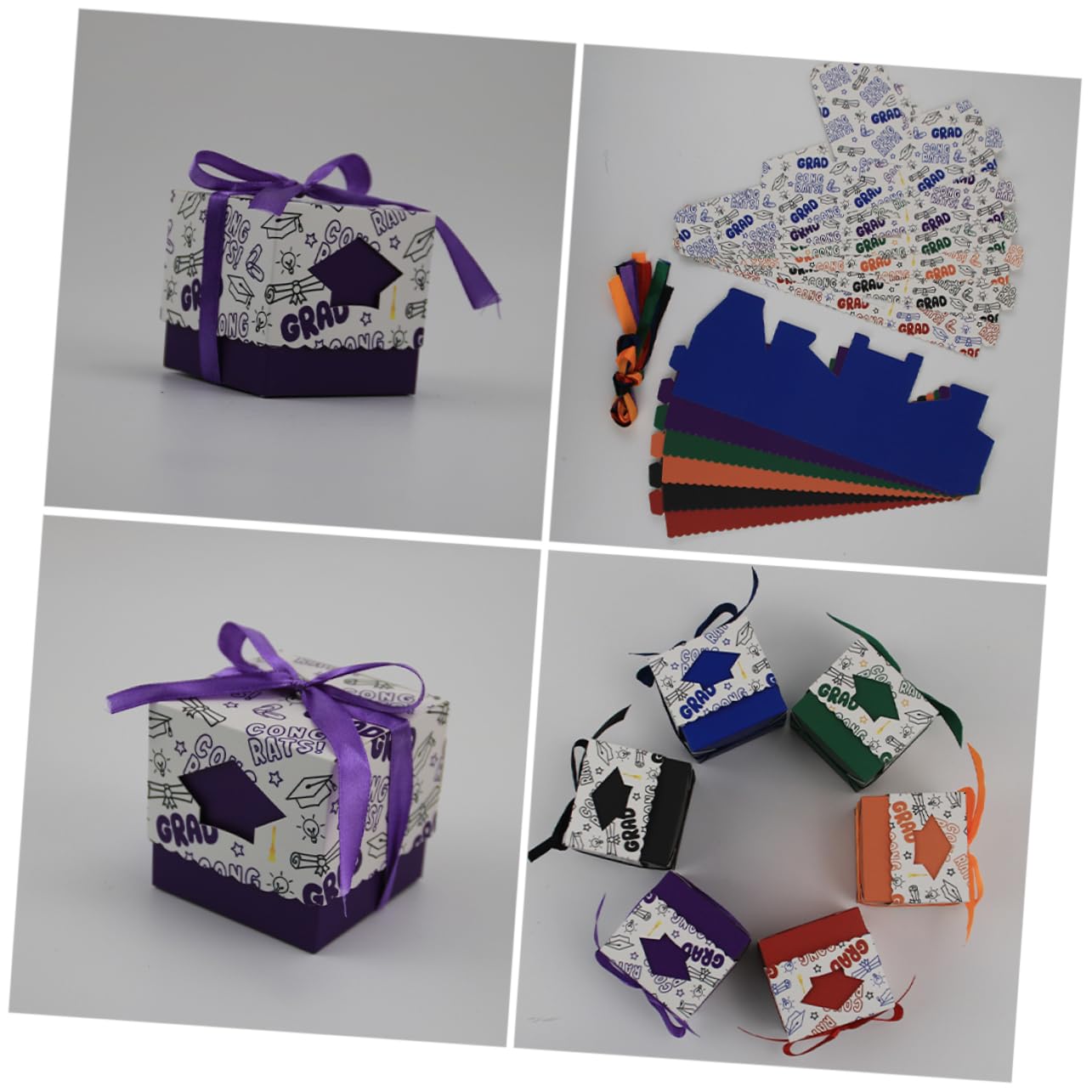MUCKLILY 50stücke Abschlussfeier Süßigkeitenboxen aus Papier Tischdekorationsboxen für Partys Kleine Geschenkboxen für Gastgeschenke