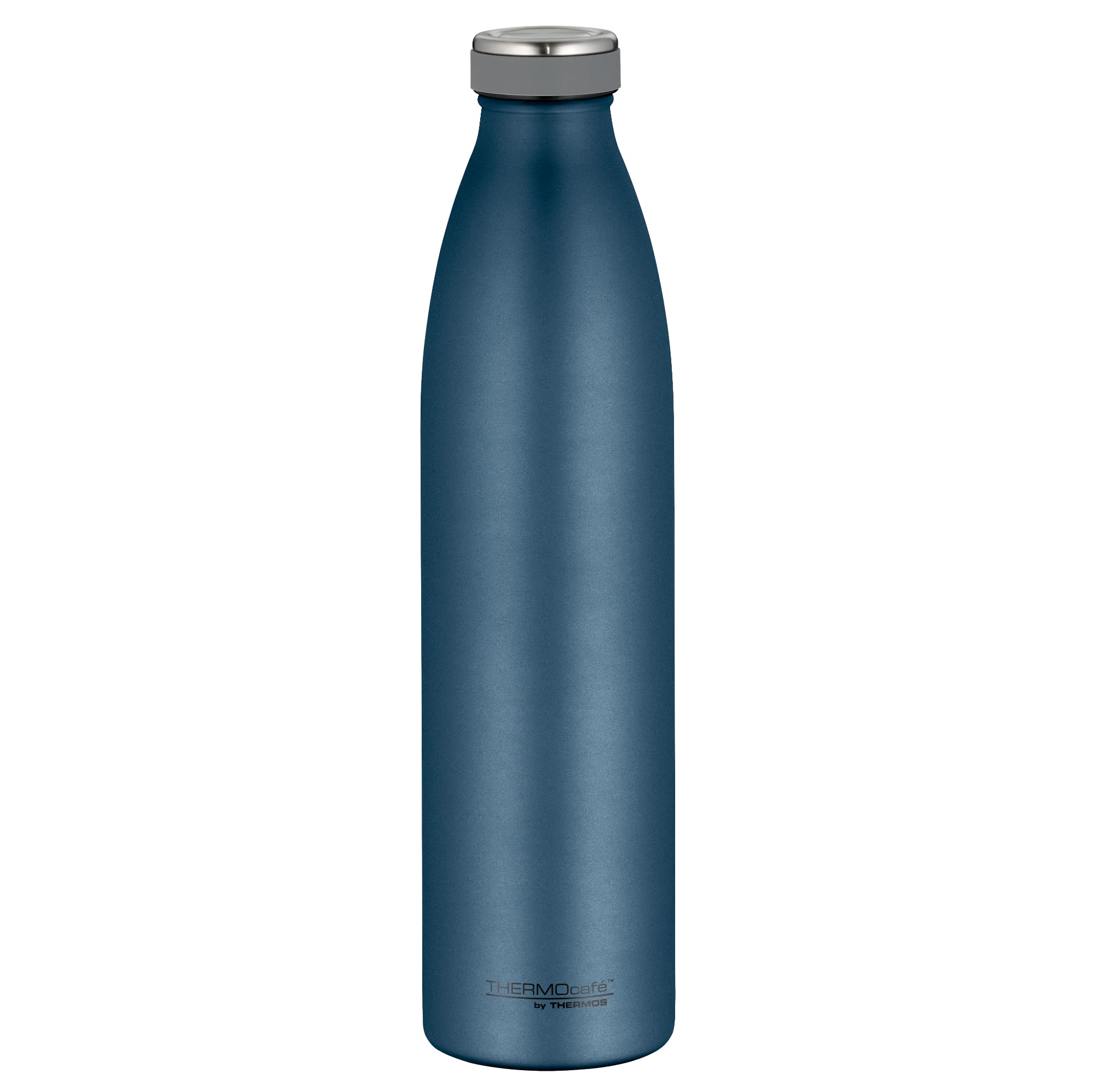 THERMOcafé TC BOTTLE Isolierflasche 1,00 l, 24h kalt, night blue mat | Kohlensäurefest, auslaufsicher, Edelstahl-Trinkflasche, 12h heiß, für Sport, Schule, Büro & unterwegs, dunkelblau