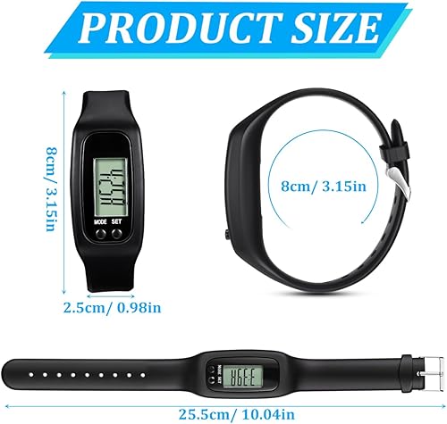 Miniatura 4 de Reloj elegante para el paso de silicona Fitness Tracker Reloj electrónico Podómetro Pulsera para caminar hombres, mujeres y niños (blanco)