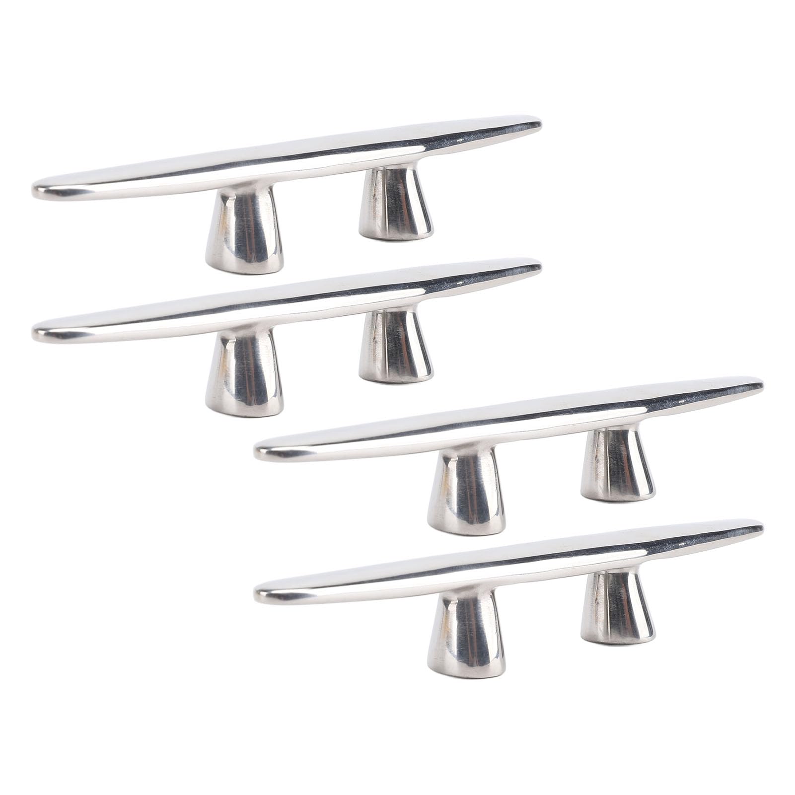 4PCS 6in Open Base Boat Cleat 316 Stainless Steel Polished Dock Cleats Tie Down for Yacht Cargo Ship Speedboat