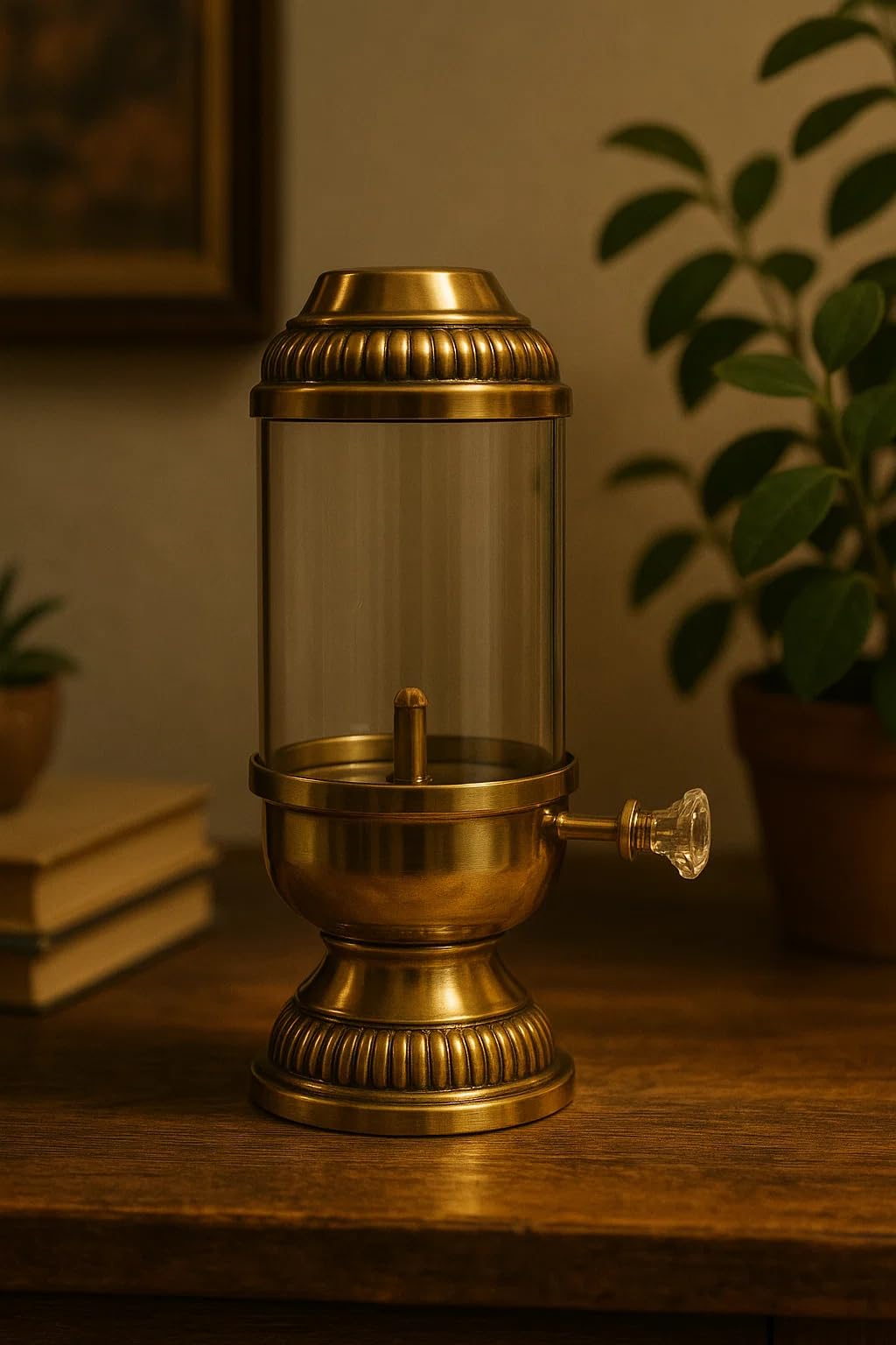 Buy Traditional Brass Kerosene Lamp with Glass Chimney | Vintage