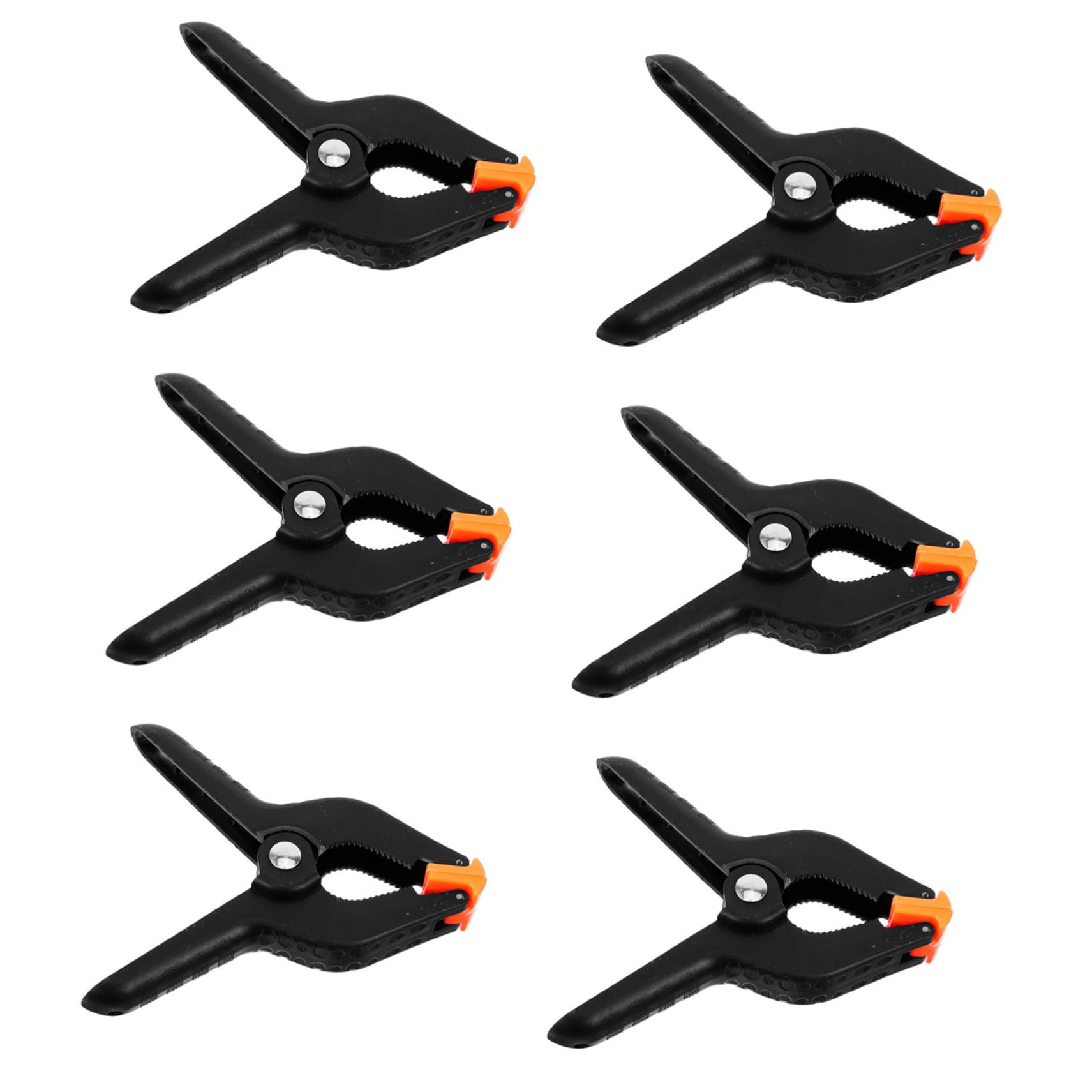 Mipcase 6 Pack Black Nylon Spring Clamps Durable Photo Clamps for Backdrops Art Crafting Multi Functional Design with Moveable Teeth and Soft Pads for Fine Finishes