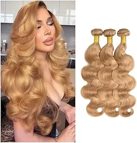 Cabelo Loiro Melado Onda Corporal Cabelo Humano MEGA PACK 10 12 14 Polegadas Onda Corporal Brasileira MEGA PACK Cabelo Humano Cordão Duplo Para Mulheres 27 Cores
