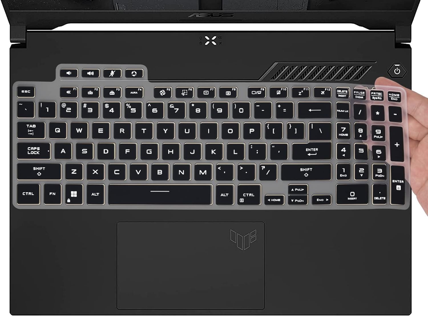 Oaky Keyboard Cover for 2024-2022 ASUS TUF Dash Gaming Laptops 15.6 Inch A15 FA507 FA507NU & ASUS TUF Gaming F15 FX507 FX507VU Series & ASUS TUF Dash 15 & F15 FX517ZM Keyboard Skin - Silicone Black
