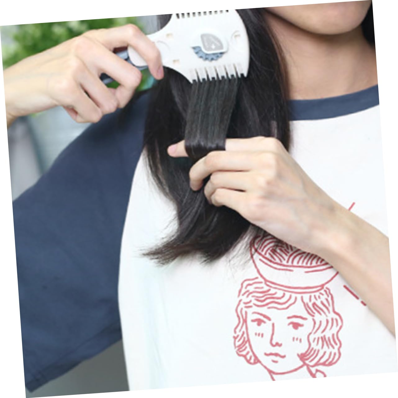 WOFASHPURET Double Side Haircut Scissors with Razor Hair Cutter Trimmer Comb for DIY Hair Styling for Long Short Hair Maintenance