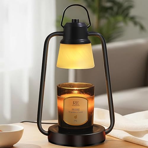 Miniatura 11 de MAOYUE Lámpara calentadora de velas con temporizador y regulador para velas en frascos, calentador eléctrico de cera derretida, lámpara