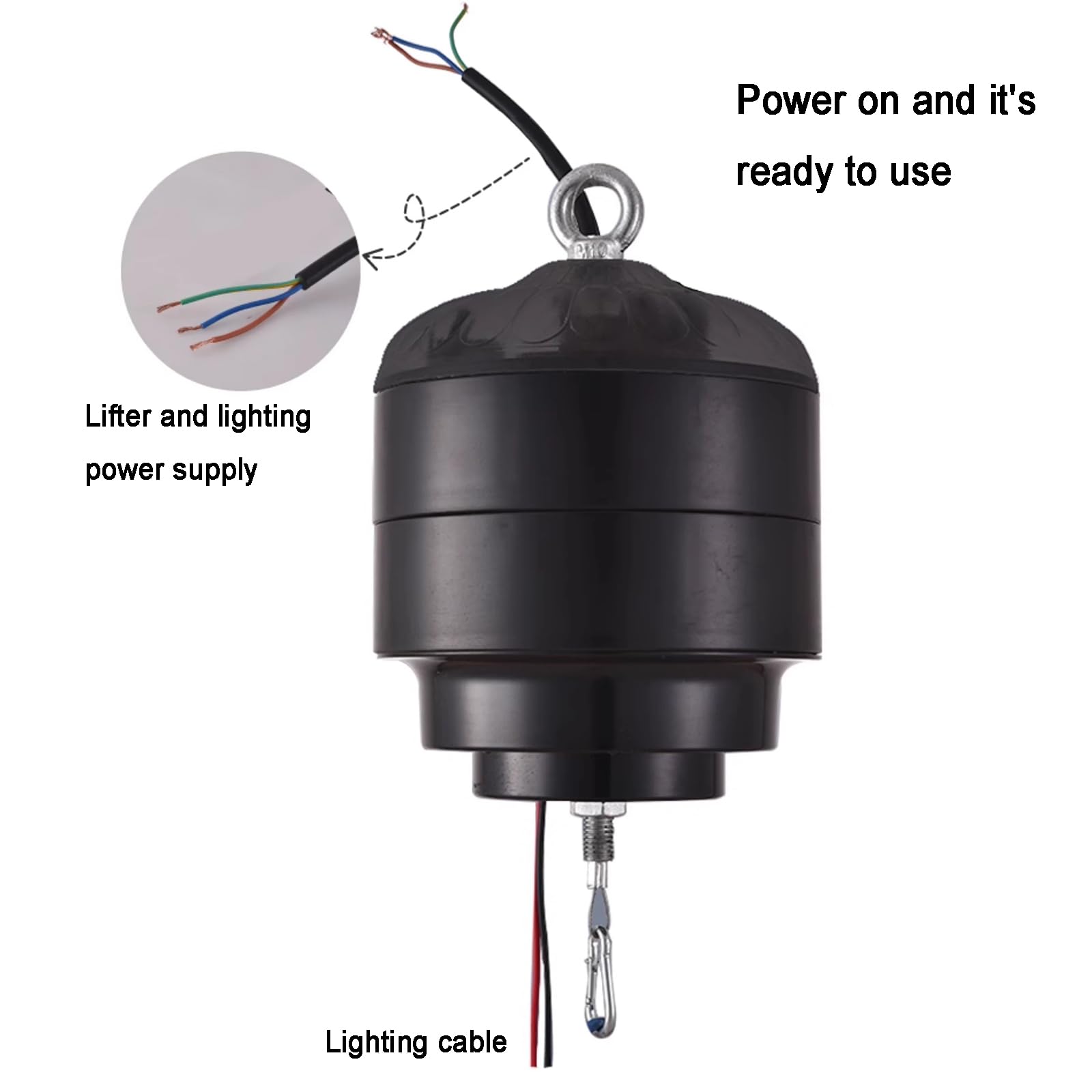 Paranco Elettrico per Lampadari, Sollevatore per Lampade a Sospensione in Cristallo, con Telecomando, Altezza di Utilizzo <6 M, Portata <2 kg, per La Pulizia delle Lampade