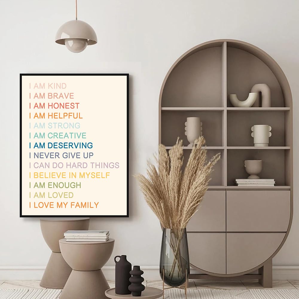Poster éducatif préscolaire - Sentiments mois - Art mural bohème - Lettres de l'alphabet - Saison émotionnelle - Images d'apprentissage pour salle de jeux pour enfants - Décoration de chambre d'enfant