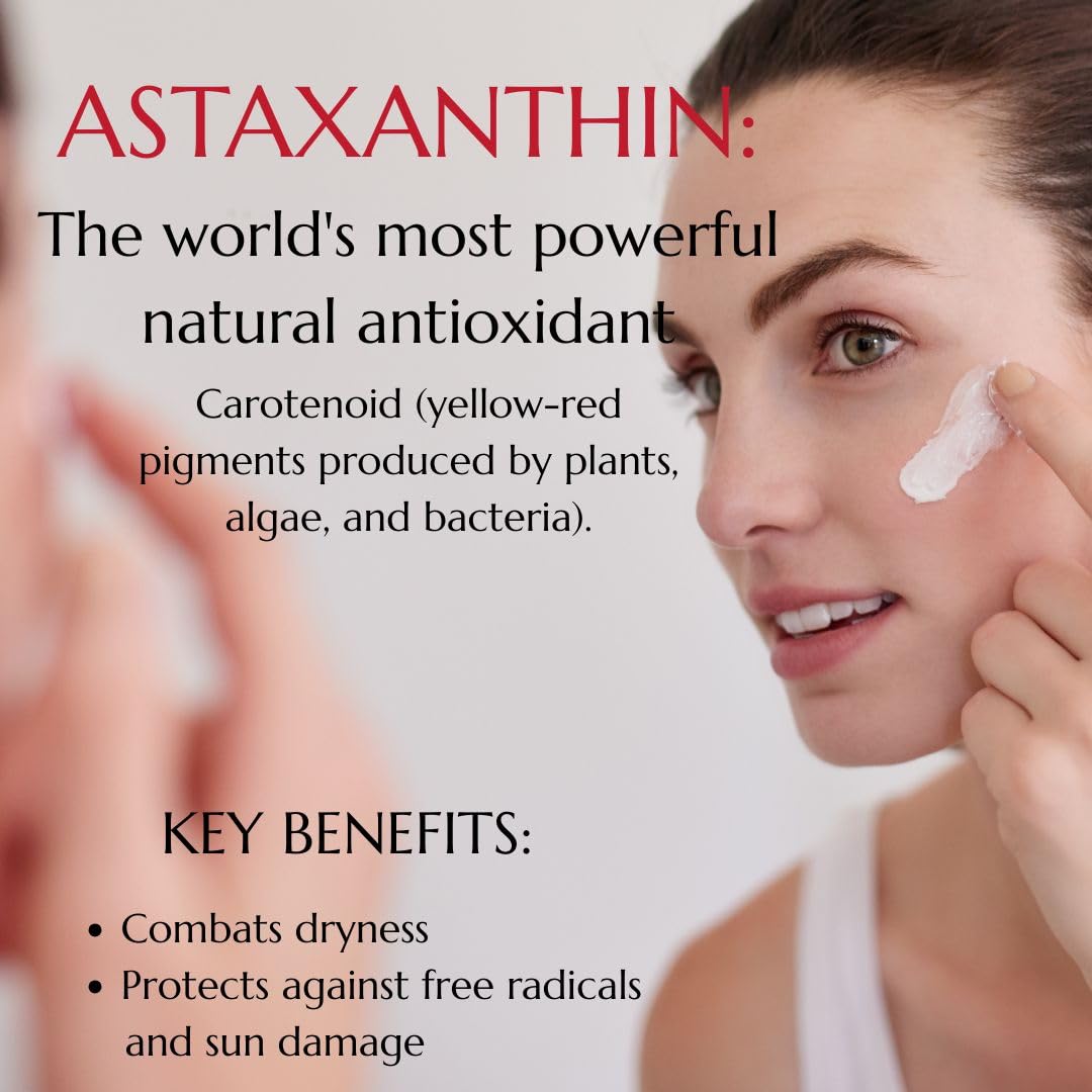 Green idea - Astaxantina Crema Viso 50 ML - Crema anti-invecchiamento - Crema antiossidante - combatte i radicali liberi - con olio di rosa canina, burro di karitè, pantenolo, olio d'oliva