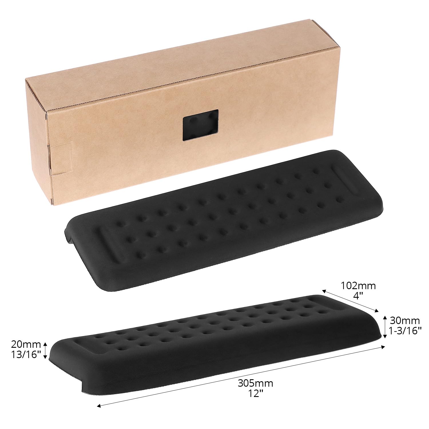 QWORK® 2 Pezzi Poggiapolsi Tastiera Ergonomici a Forma di L - Memory Foam, Base Antiscivolo
