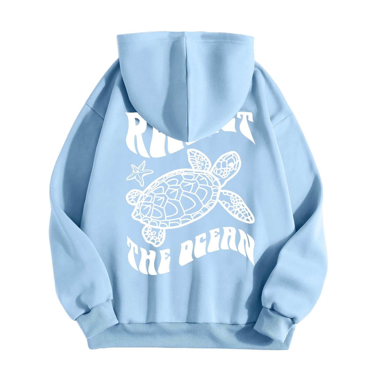Sweat à capuche pour femme - Sweat à capuche surdimensionné - Avec imprimé tortue - Haut ample - Loose - Loisirs - Hauts streetwear - Manches longues