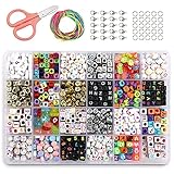 El kit Craft Beading incluye más de 800 cuentas acrílicas de alta calidad en diferentes formas y colores + cordón de cuentas de colores + círculos y clips + tijera. Un contenedor de almacenamiento reutilizable que mantiene las cuentas de artesanía organizadas.