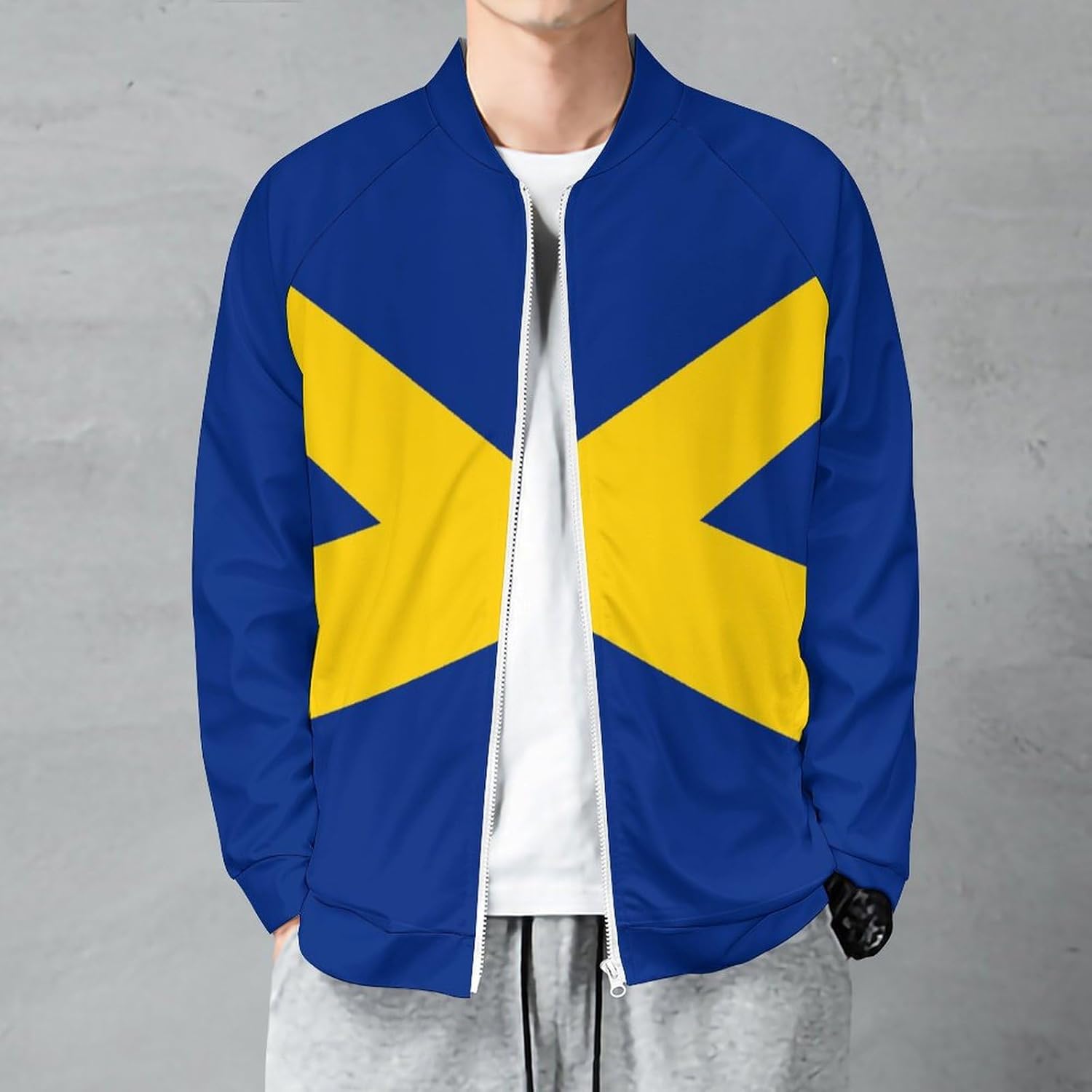 Zakqeik Men's Canadian Flag Jacket Shirt Novelty Sweatshirt Fall Windbreaker Zip-Up Coat with Pocket