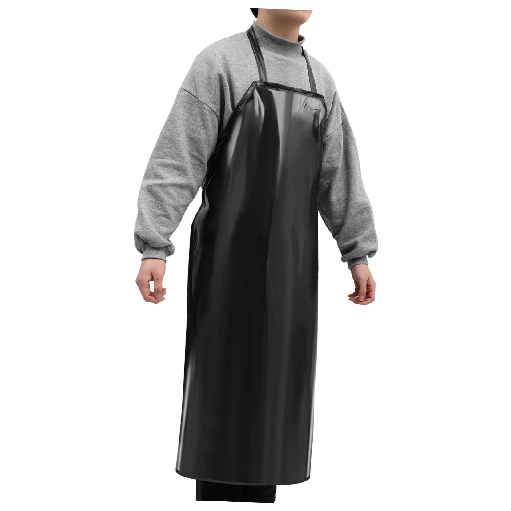 CIYODO Waterproof Apron Grill Apron for Men Work Apron Spill Baggy Overalls for Women Shower Squeegee Acid Resistant Apron Restaurant Apron Safety Dog Overalls Kitchen Apron Black