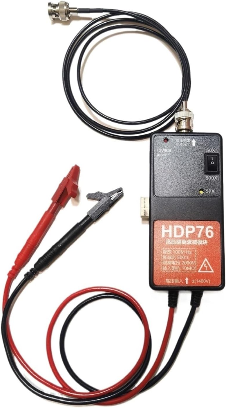 ZDDW9VOG Oscilloscope High Voltage Differential Probe, Model HDP76, 100MH, 1400V, BNC, Widely Compatible with Different Oscilloscopes.