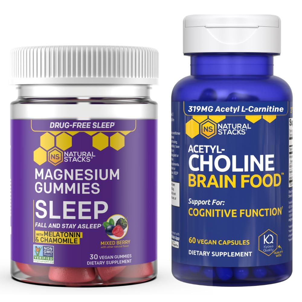 acetyl l carnitine sleep Amazon.com: NATURAL STACKS Sleep Magnesium Gummies + Acetylcholine Brain  Food Bundle - Supports Sleep & Cognitive Function*