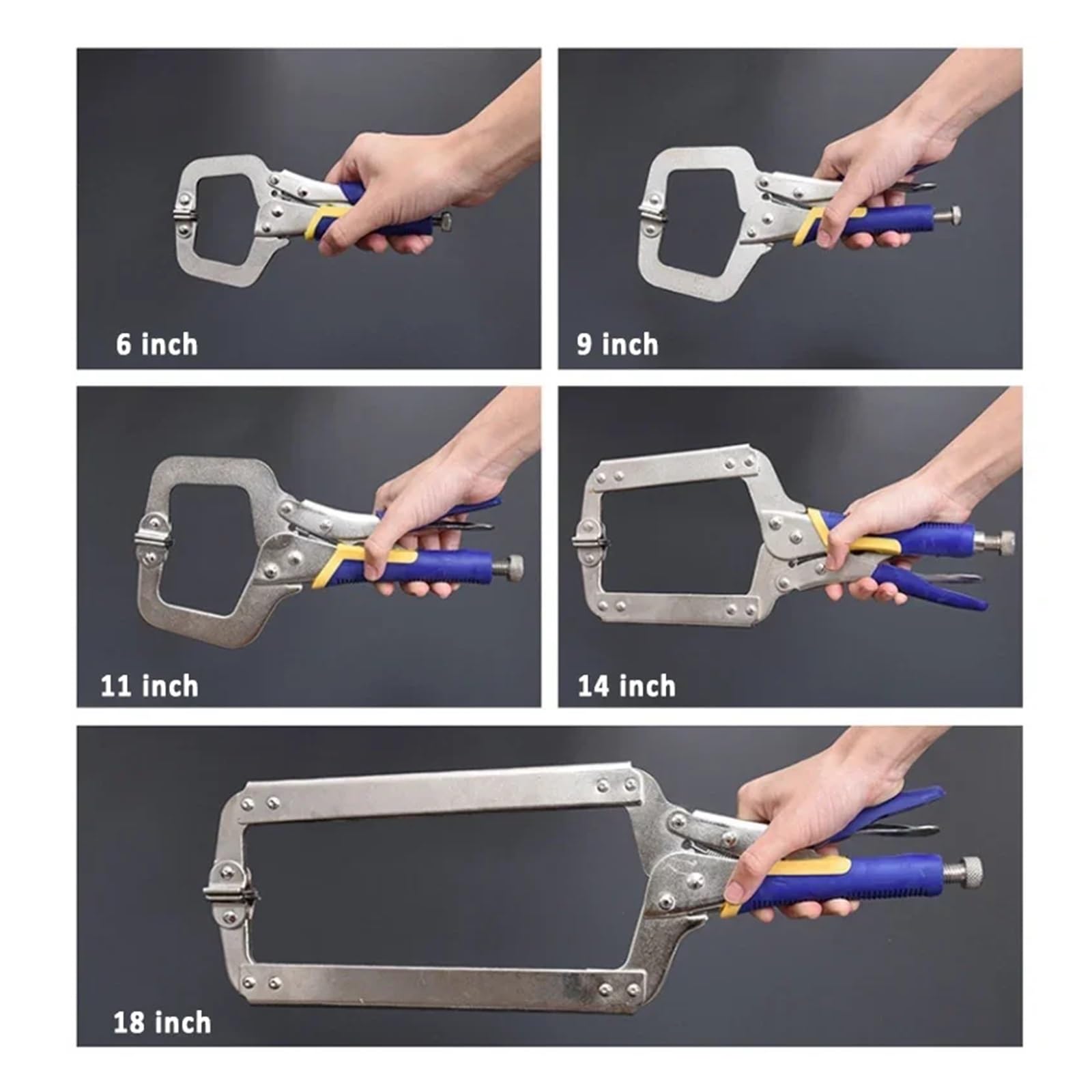Alicates de bloqueo ajustables con abrazadera en C para una sujeción rápida y resistente, herramienta de mano de agarre fuerte para trabajos de metal y reparaciones