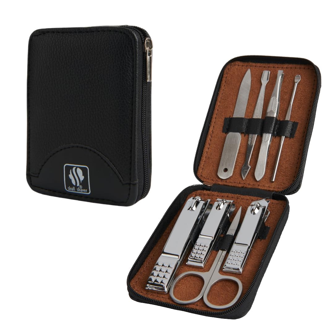 Skull Shaver 8-Piece Manicure Set for Men: Stainless Steel Nail Kit & Grooming Tools Skull Shaver 8-Piece Manicure Set for Men: Stainless Steel Nail Kit & Grooming Tools