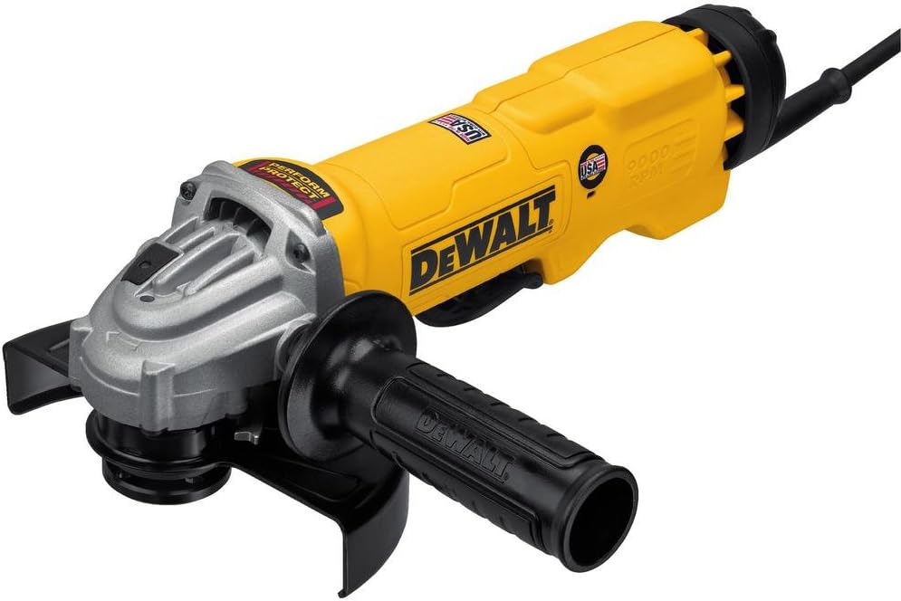 Angle Grinder Tool, 6-Inch, Paddle Switch with No Lock-On, 13-Amp (DWE43144N), Yellow